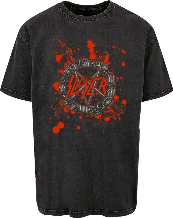 Actual product image Merchcode SLA - Toothy Pentagram Acid Washed Oversize Tee - 169721 (L)