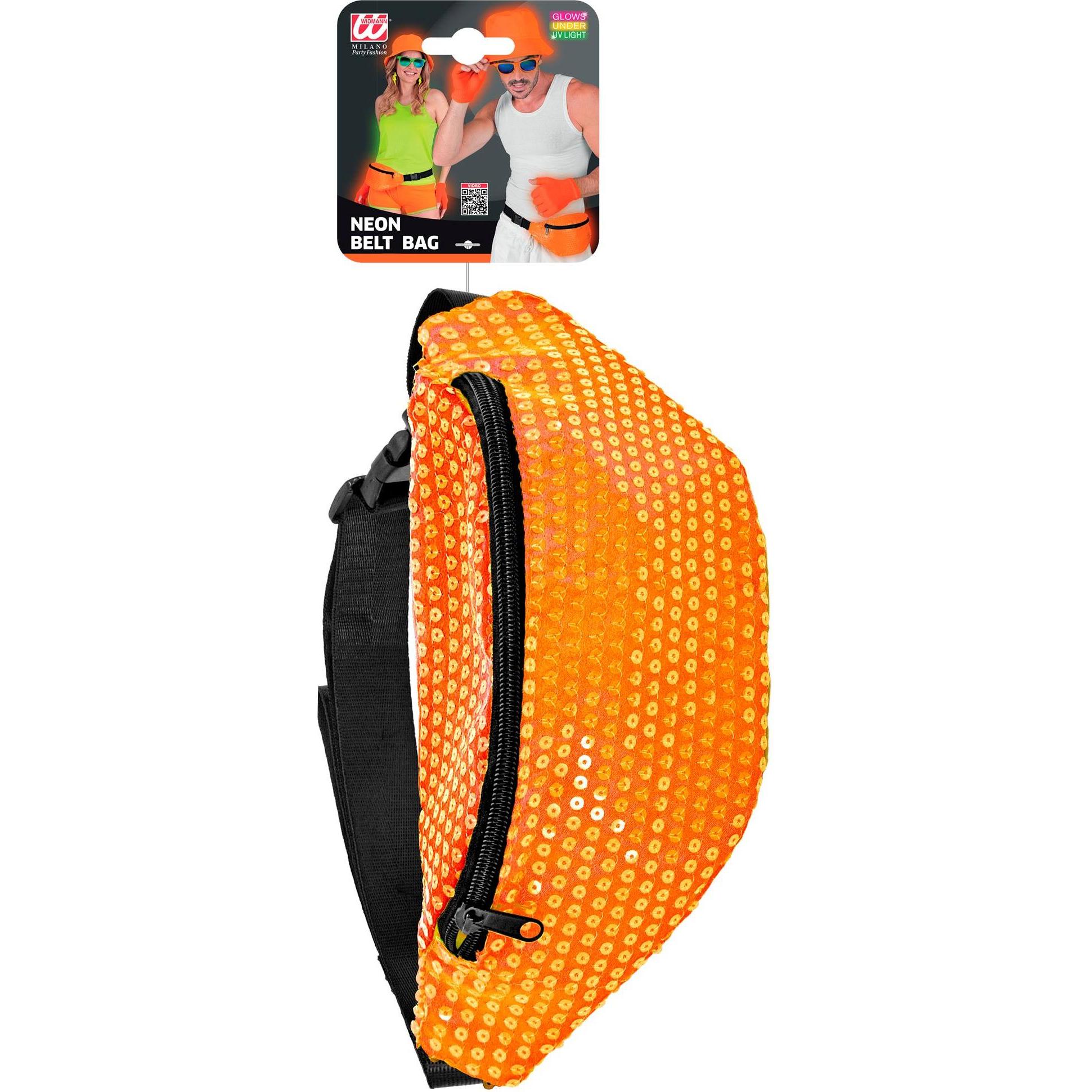 Thumbnail - Widmann Gürteltasche in Neon Orange mit Pailletten
