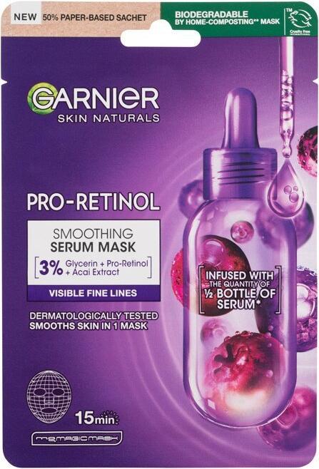 Garnier Skin Naturals Pro-Retinol Smoothing Serum Mask - Smoothing Face Mask 22.0g