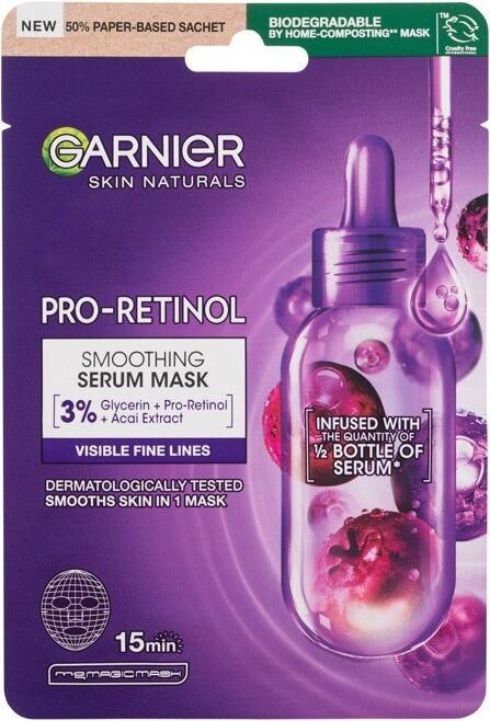 Actual product image Garnier Skin Naturals Pro-Retinol Smoothing Serum Mask - Smoothing Face Mask 22.0g