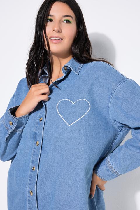 Immagine prodotto Studio Untold Camicia di jeans dal taglio oversize con ricamo con cuore (54)