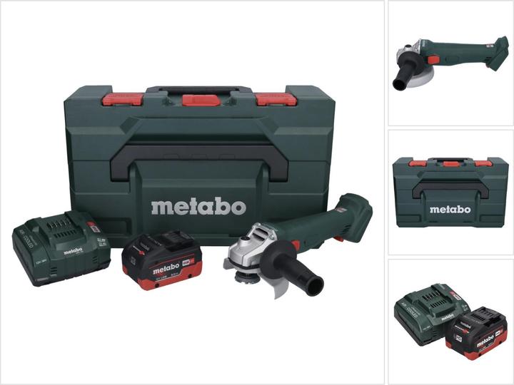 Actual product image Metabo W 18 L 9-125 Battery angle grinder 18 V 125 mm + 1x battery 8.0 Ah + charger + metaBOX (125 mm)
