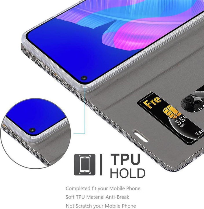 Produktbild Cadorabo Book Jeans Optik Cover (Huawei P40 Lite E)