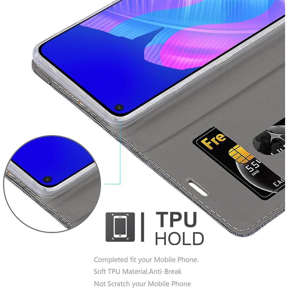 Thumbnail - Cadorabo Book Jeans Optik Cover (Huawei P40 Lite E), Smartphone Hülle, Grau