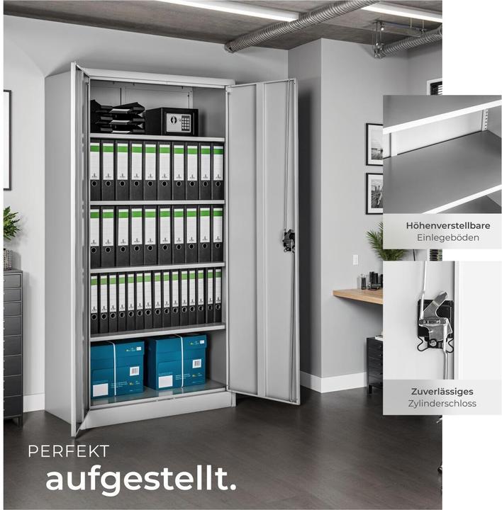Image du produit tectake Armoire de classement (180 x 80 x 40 cm)