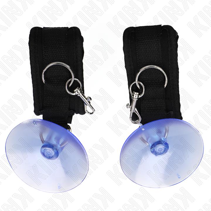 Image du produit Pipedream KINK - MENOTTES AVEC VENTOUSES NOIR 29-40 CM X 5 CM