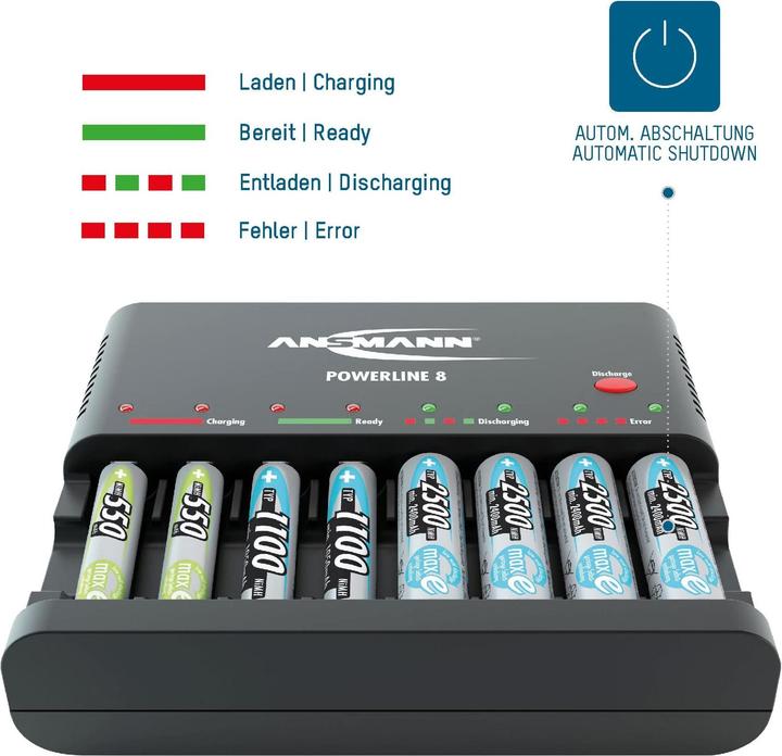Produktbild Ansmann Powerline 8 (1 Stk., AA, AAA, Ladegerät ohne Akku)
