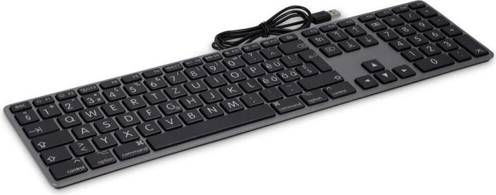 Produktbild LMP Large Font USB Keyboard 110 keys wired USB keyboard with 2x USB and aluminum upper cover - German - (DE, Kabelgebunden)