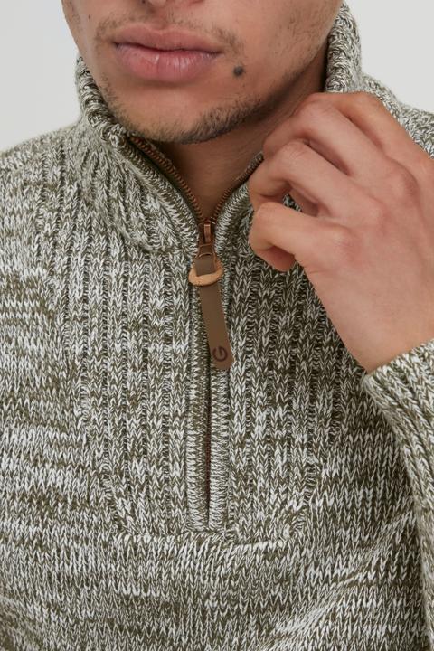 Actual product image Solid Philostrate Men's Jumper Chunky Knit Pullover Troyer Made Of 100% Cotton With Zipper (S)