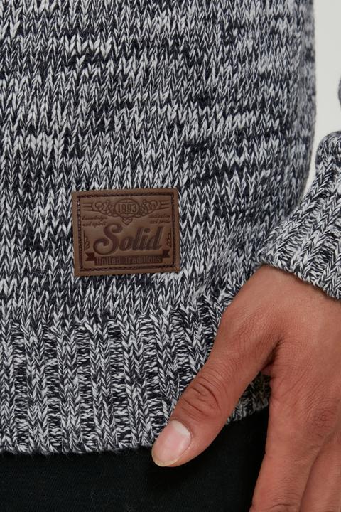 Actual product image Solid Pomeroy Men's Cardigan Chunky Knit Jacket With Funnel Neck Made Of 100% Cotton (XL)