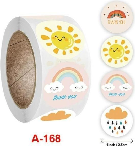 MU Classic 500 rotoli di adesivi autoadesivi con il motivo delle nuvole e del sole (500 Adesivo)