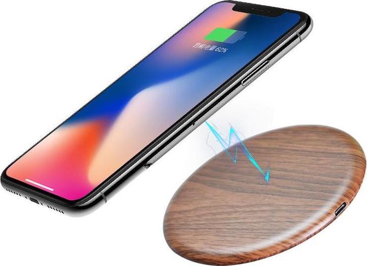 Image du produit PhoneLook Station de charge sans fil Qi Chargeur wireless Look Bois pour Smartphone Walnut