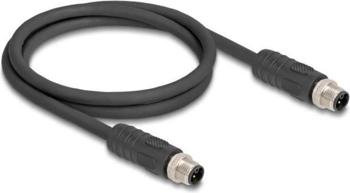 Actual product image Delock M12 cable L-coded 4 pin plug to plug PUR schl