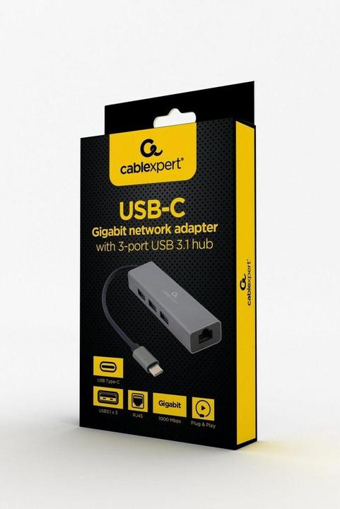 Immagine prodotto Gembird A-CMU3-LAN-01 (USB-C, 4 porte)