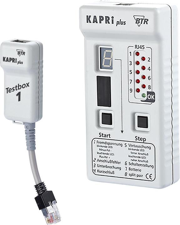 Produktbild Metz Connect BTR KAPRI plus Anschluss-und Kabel- pruefgeraet f.Netzwerke Kabelpruefgeraet f. Netzwerke inkl.Ta...