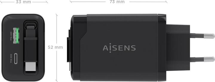 Produktbild Aisens ASCH-65W3P071-BK (65 W, 3 Ports)