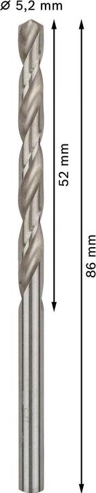 Immagine prodotto Bosch Professional Zubehör Punta PRO Metal HSS-G, 5,2 x 52 x 86 mm (5,2 mm)