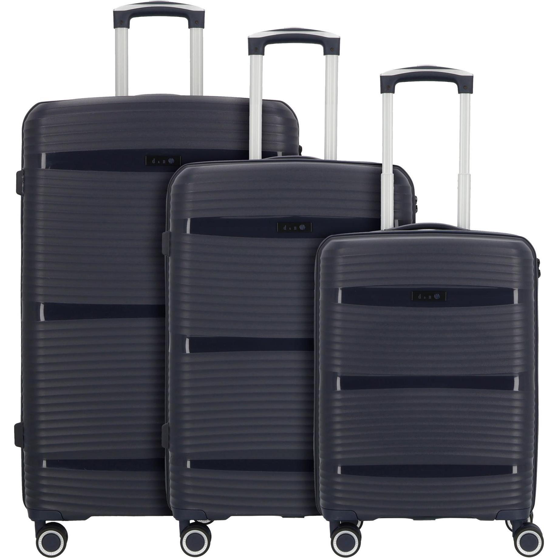Thumbnail - D&N, Koffer, Travel Line 4200 4-Rollen Kofferset 3 tlg., Blau, (199 l, XL (ab 115l))