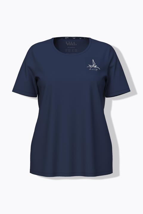 Produktbild Ulla Popken Pyjamashirt, Segelboot, Rundhals, Halbarm (46)