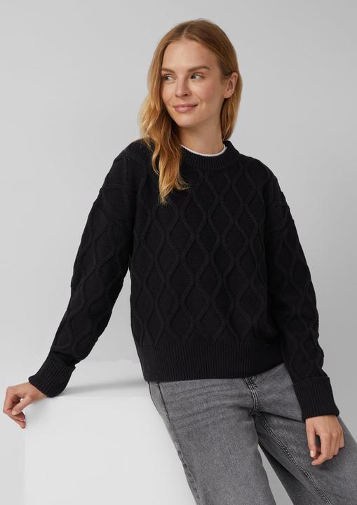 Produktbild s.Oliver Strickpullover Pullover im Relaxed Fit mit Zopfmuster (32)