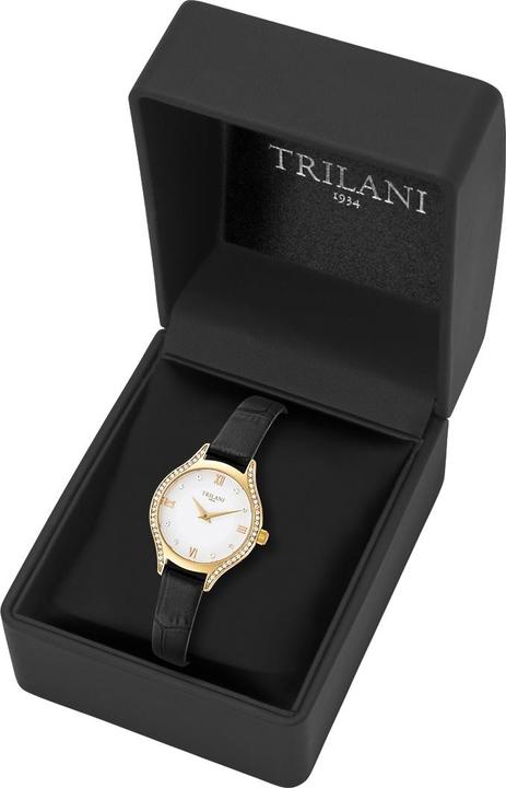 Produktbild Trilani Damen Quarzuhr Echtleder Schwarz - 30492 (Analoguhr, 26 mm)