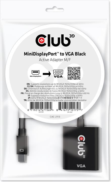 Produktbild Club 3D Mini DisplayPort — VGA (VGA, 22 cm)