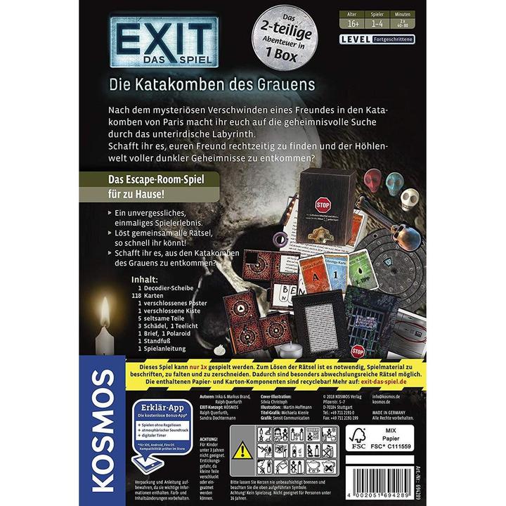 Produktbild Kosmos Exit - Die Katakomben des Grauens (Deutsch, 1 - 4 Spieler)