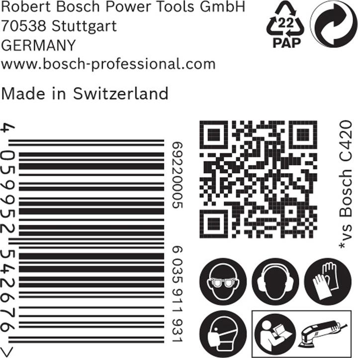 Image du produit Bosch Professional Zubehör Papier abrasif Expert C470 pour ponceuses Delta, 93 mm, G 100, 50 pièces (100)
