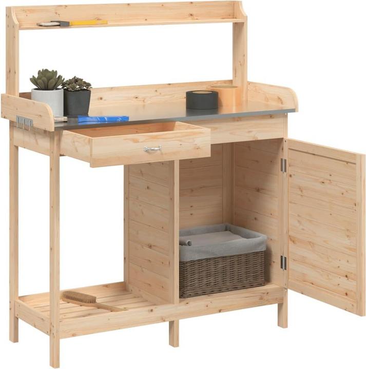 Actual product image vidaXL Plant table with cabinet