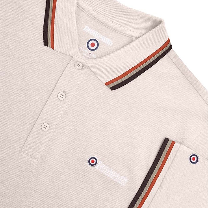 Actual product image Lambretta Mens SS25 Triple Tipped Polo Shirt (3XL)