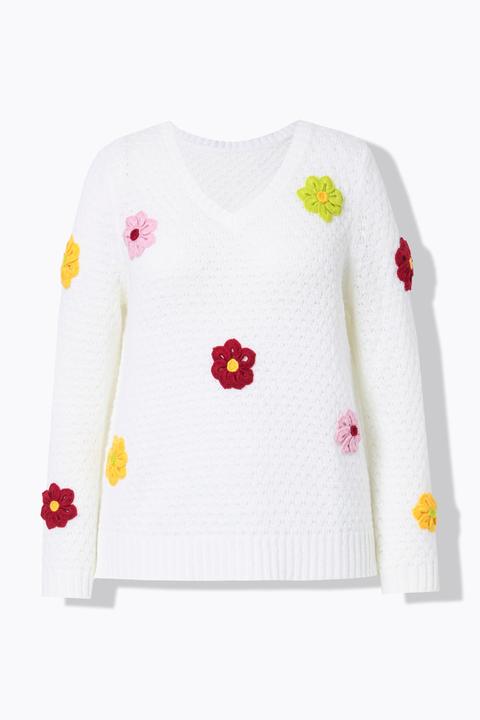 Produktbild Miamoda Pullover, Classic Fit, 3D Blüten, Seitenschlitze (60)