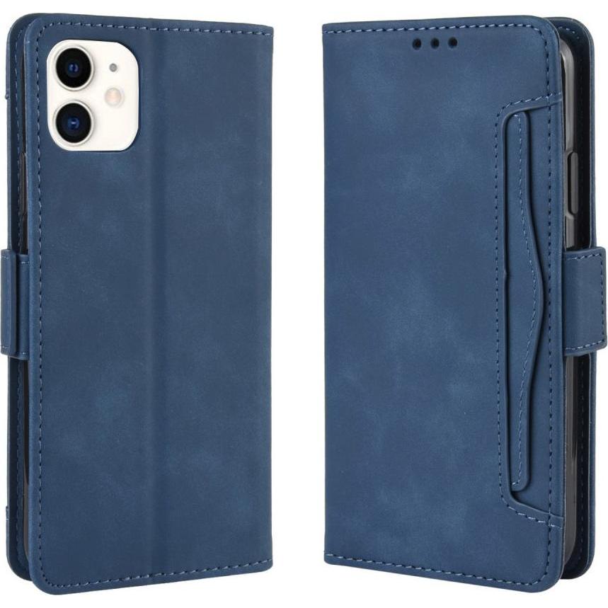 Cover-Discount iPhone 12 Pro Max - Etui mit vielen Kartenfächer blau (Apple iPhone 12 Pro Max), Smartphone Hülle, Blau