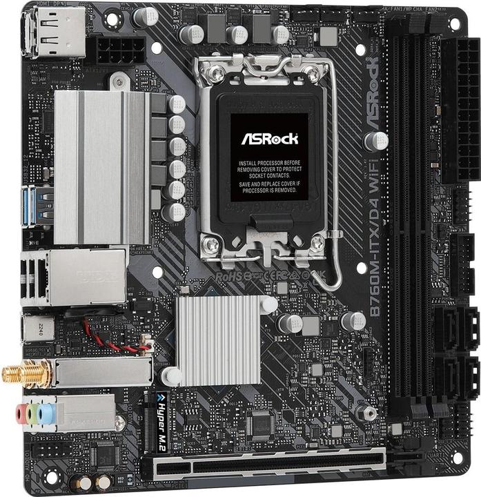 Productafbeelding AsRock B760M-ITX/D4 Intel DDR4 S1700 (LGA 1700, Intel B760, Mini-ITX)