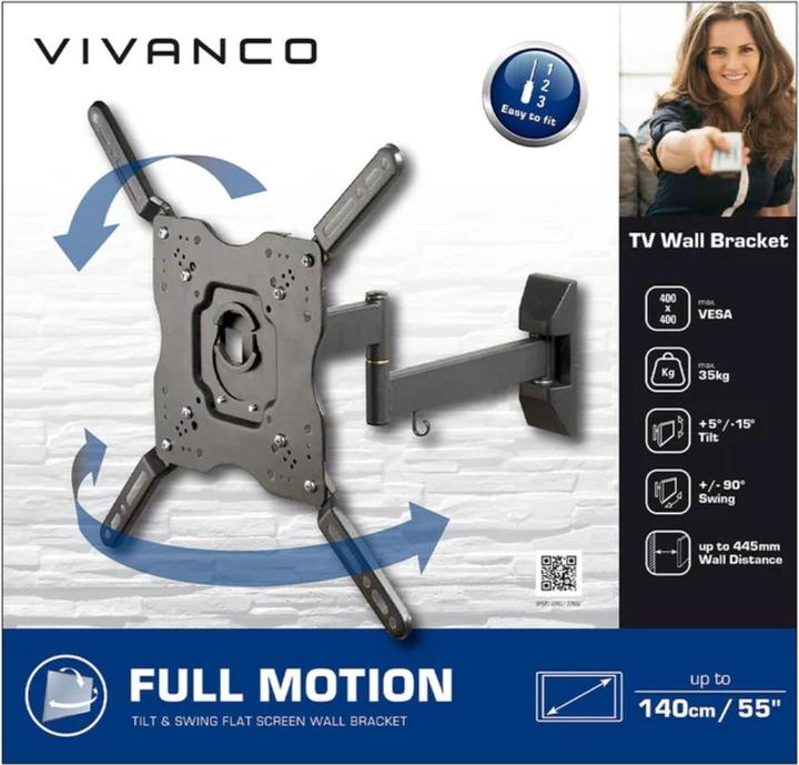 Image du produit Vivanco TV Wandhalter, Full Motion, VESA 400, 35kg (35 kg)
