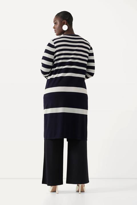 Immagine prodotto Ulla Popken Cardigan aperto con righe e scollo a V (46, 48)
