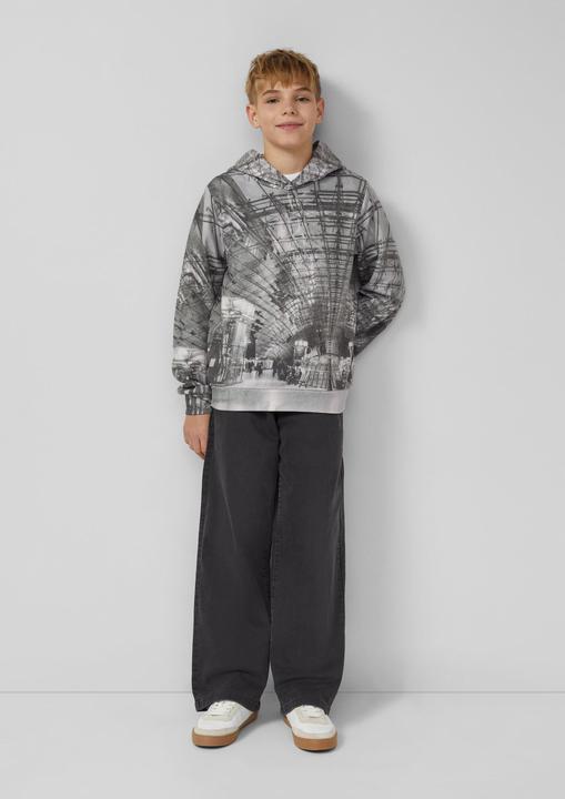 Produktbild s.Oliver Sweatshirt Hoodie mit All-over-Print (134, 140)