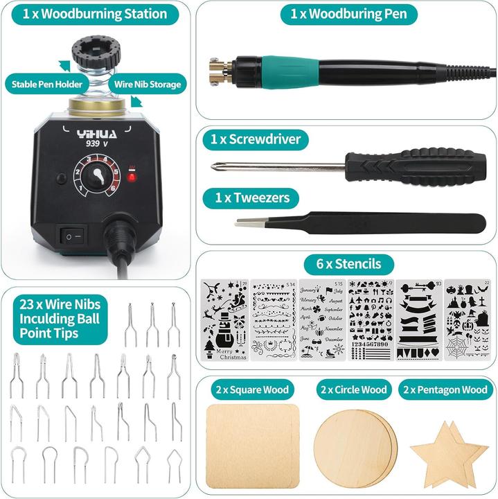 Produktbild Yihua Brandmalerei Brennset mit 23 Drahtspitzen und Zubehör