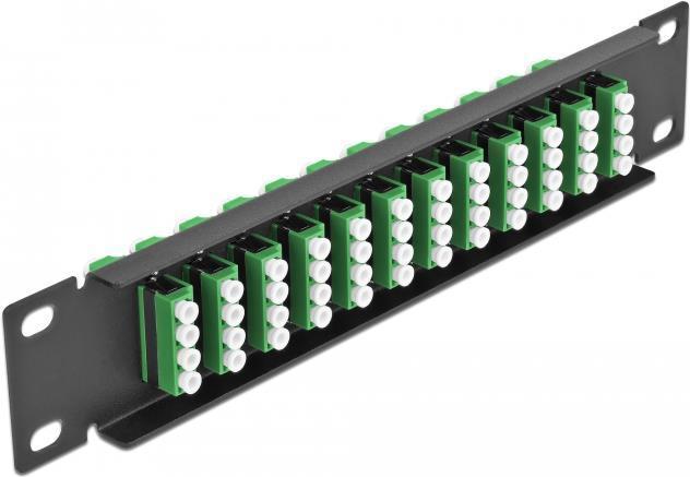 Produktbild Delock 10? LWL Patchpanel 12 Port LC Quad grün 1 HE schwarz