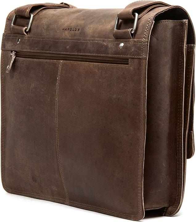 Actual product image Harolds Antico Messenger leather 38 cm laptop compartment