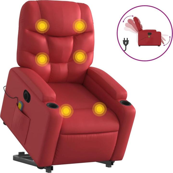 Actual product image VidaXL Massage chair with stand-up aid electric imitation leather