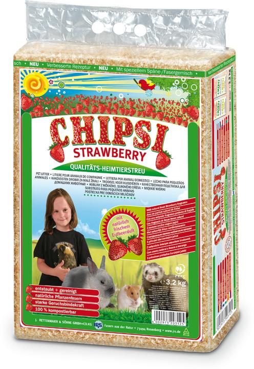 Cat's Best Pet litter JRS Chipsi plus Strawberry 3.2 kg (Fast absorbing, 3.20 kg)