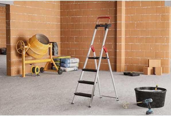 Actual product image Hailo Aluminium safety ladder L100 TopLine, 3 steps (Stepladder, 70 cm)