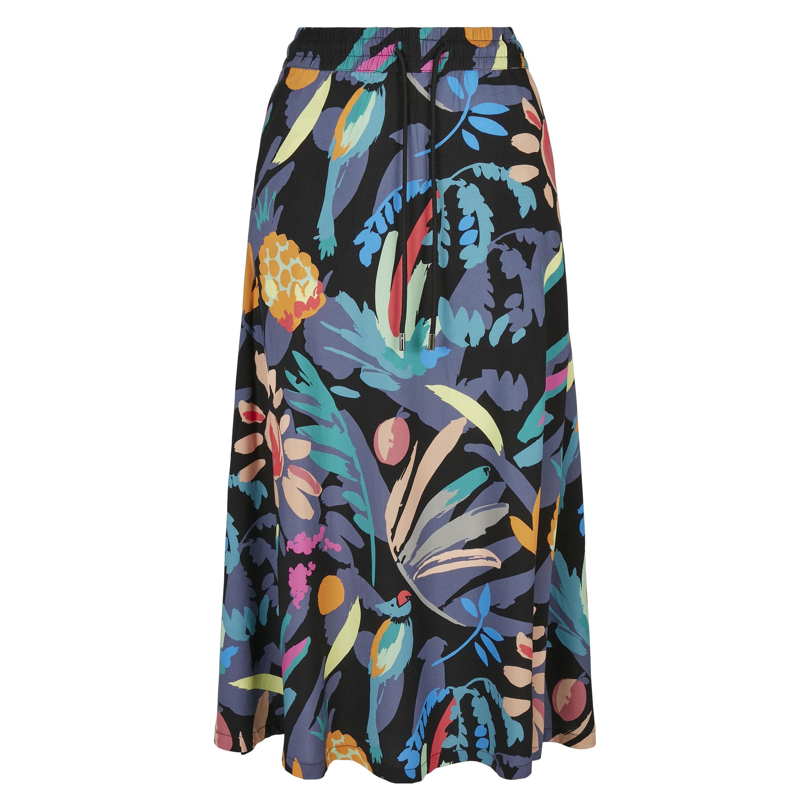 Urban Classics, Damen, Röcke, Ladies Viscose Midi Skirt - 12112, Schwarz, (M)
