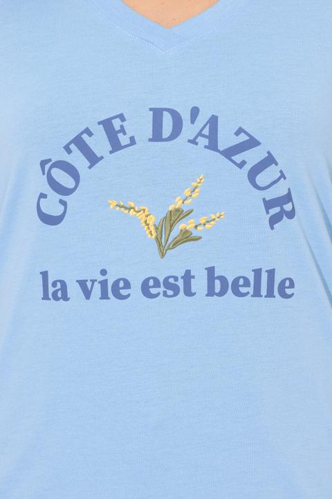 Immagine prodotto Ulla Popken T-shirt dal taglio svasato con ricami, scollo a V e mezze maniche (62)