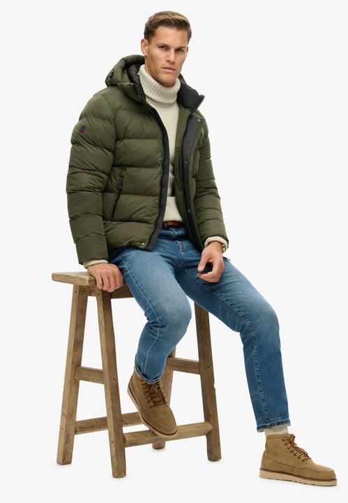 Actual product image Superdry Hooded microfiber puffer jacket (M)