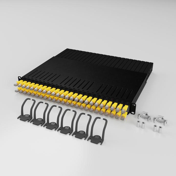Productafbeelding PATCHBOX één / 8RU / Cat 6A, STP, 0,8 m, geel (STP, CAT6a, 0.80 m)