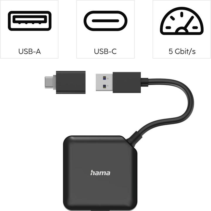 Produktbild Hama USB 3.2 Hub (USB-C, USB-A, 4 Ports)