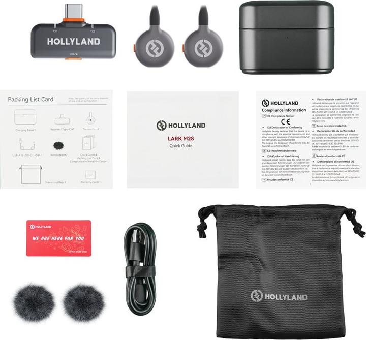 Actual product image Hollyland Lark M2S With USB-C plug