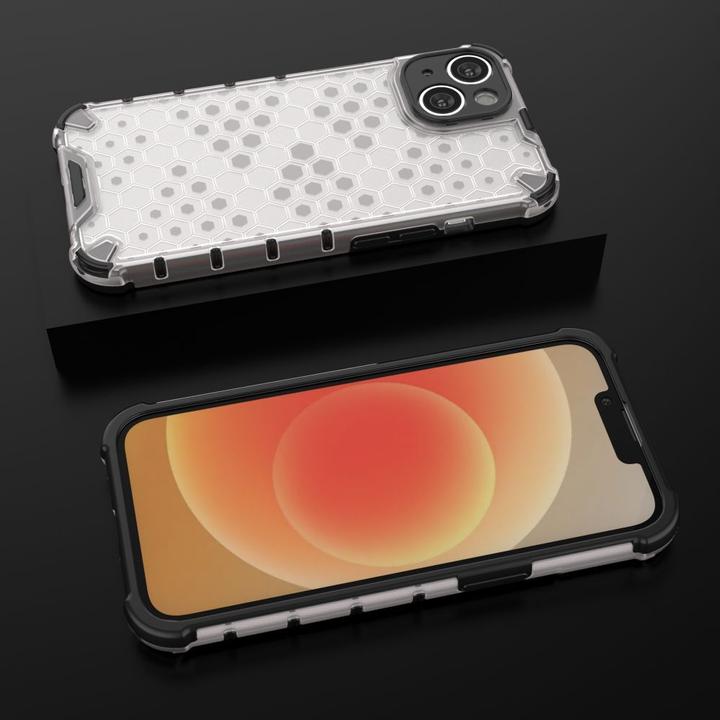 Actual product image Hurtel Honeycomb case for iPhone 14 armoured hybrid cover blue (Apple iPhone 14)