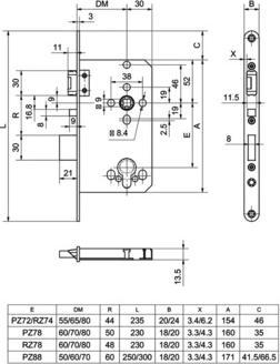Immagine prodotto Glutz Serratura d'infilare antipanico 12400 SV PE